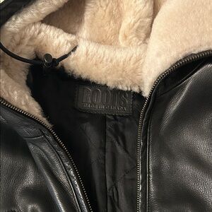 ROOTS Leather Hooded Jacket
